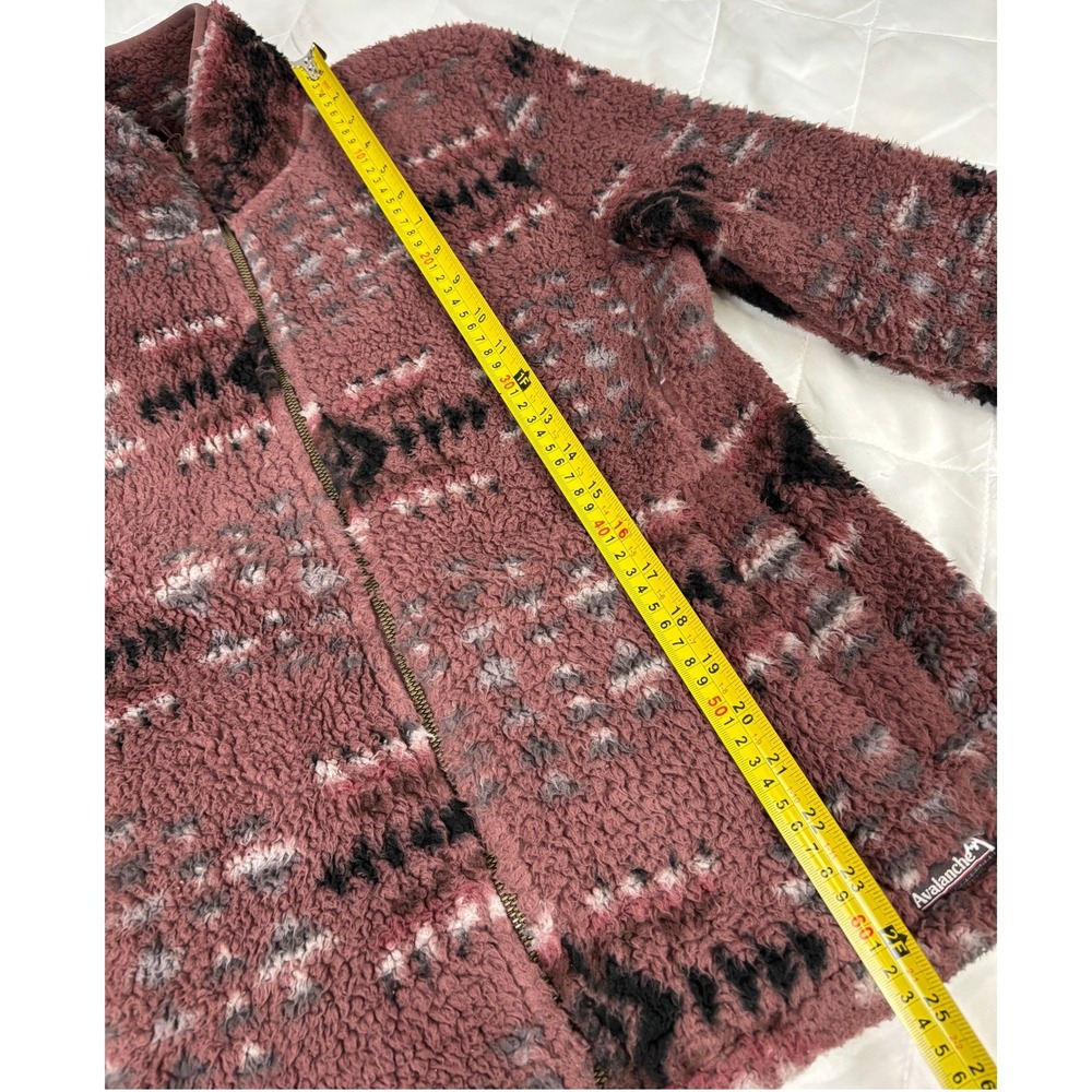 Avalanche Sherpa Fleece Jacket Small Mauve Southwest Full Zip - Picture 12 of 13